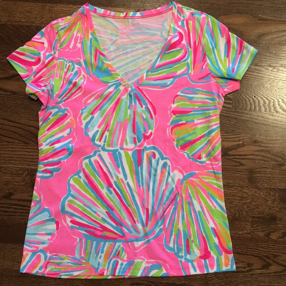 Lilly Pulitzer short sleeve shirt, bright colors